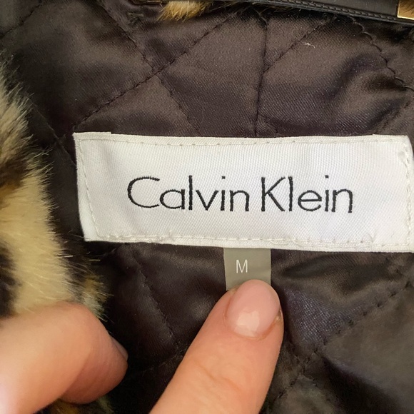 NWOT CALVIN KLEIN CHEETAH PRINT COAT - Picture 5 of 5